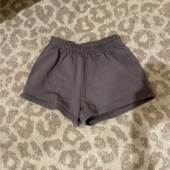NWOT Los Angeles Apparel 14oz. Fleece Shorts, Brown/Grey, Medium - Picture 1 of 3